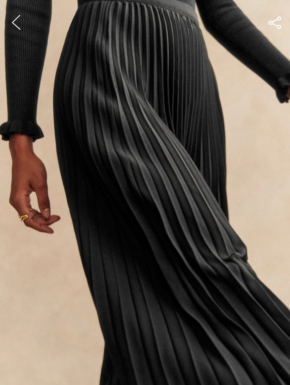 Sezane Black Pleated Wrap Skirt - Picture 2 of 7